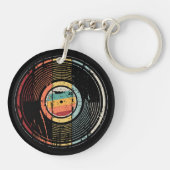 DJ Platenspeler record voor vinylluisteraars Sleutelhanger (Achterkant)