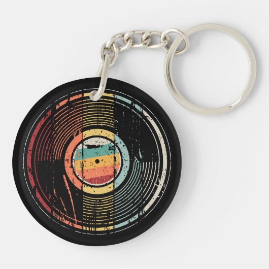 DJ Platenspeler record voor vinylluisteraars Sleutelhanger (Achterkant)