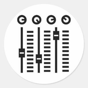 DJ Platenspeler Ronde Sticker
