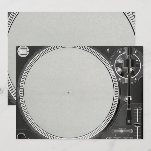 DJ Platenspeler Uitnodiging (Voorkant / Achterkant)