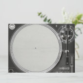 DJ Platenspeler Uitnodiging (Staand voorkant)