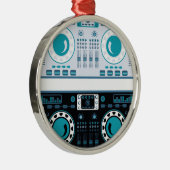 DJ Platenspeler Vector Metalen Ornament (Rechts)