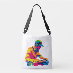 DJ Portret Illustratie Waterverfschilderij Crossbody Tas