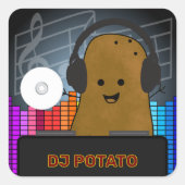 DJ Potato Custom Vierkante Sticker (Voorkant)