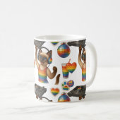 DJ Pride Paws Cat-geïnspireerde Pride LGBTQ Koffiemok (Voorkant rechts)