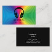 DJ prismatic kleurt muziekkoptelefoon Visitekaartje (Voorkant / Achterkant)
