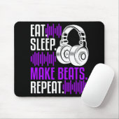 DJ Producer Eat Sleep Make slaat muziek af Muismat (Met muis)