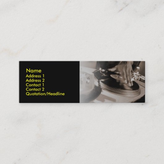 DJ-profielkaart Mini Visitekaartje (Voorkant)