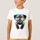 Dj Pug Cool Dog T-shirt (Voorkant)