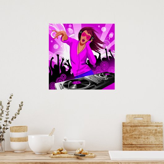 DJ Raver Chick Poster (Keuken)