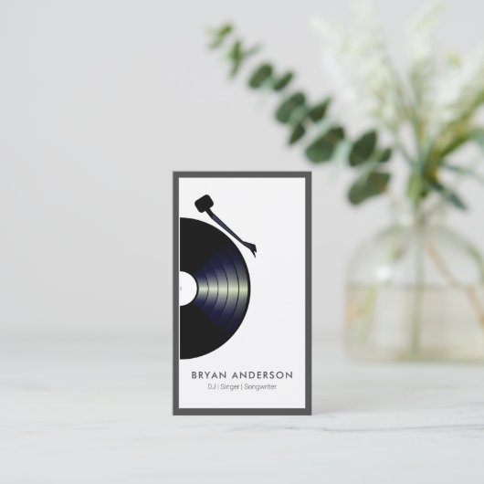 DJ Record Platenspeler Visitekaartje (Staand voorkant)