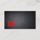 DJ Red Bold Text Elegant Dark Minimalist Visitekaartje (Voorkant)