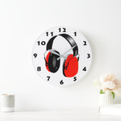 DJ RED HEADPHONES MET ZWARTE NUMMERS GROTE KLOK (Huis)