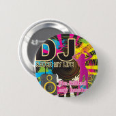 DJ redde mijn leven Ronde Button 5,7 Cm (Voorkant /achterkant)