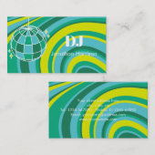 DJ Retro Groovy Wave Disco Ball Green Visitekaartje (Voorkant / Achterkant)
