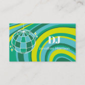 DJ Retro Groovy Wave Disco Ball Green Visitekaartje (Voorkant)
