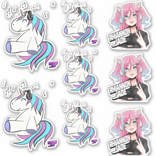 DJ Rhiannon Jade logo pack vinylsticker/decal Sticker (Voorkant)