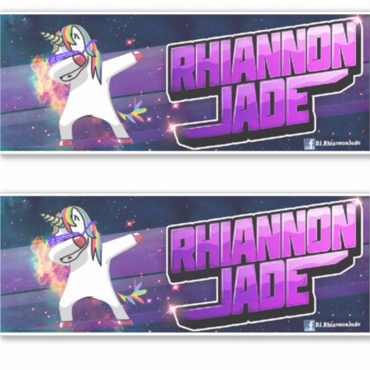 DJ Rhiannon Jade logo vinylsticker/decal Sticker (Voorkant)