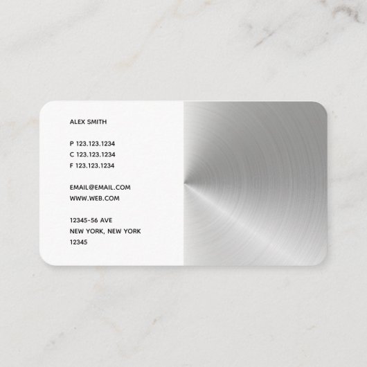 DJ Roestvrij staal voor moderne Visitekaartje (Achterkant)