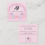 DJ Roze Vierkante Visitekaartje (Voorkant / Achterkant)