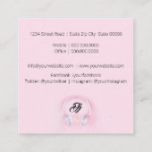 DJ Roze Vierkante Visitekaartje (Achterkant)