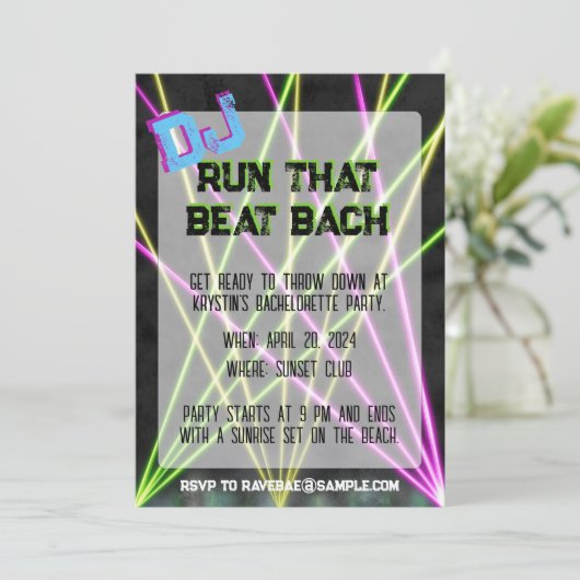 DJ Run dat Beat vrijgezellenfeest Kaart (Staand voorkant)