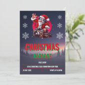 DJ Santa Christmas Karaoke Uitnodiging (Staand voorkant)