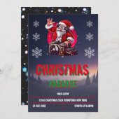 DJ Santa Christmas Karaoke Uitnodiging (Voorkant / Achterkant)