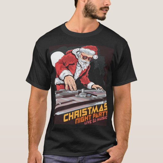 DJ Santa Claus Kerstmis T-shirt (Voorkant)