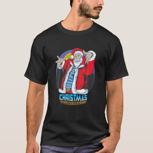 "DJ Santa Claus" Kerstmis T-shirt (Voorkant)