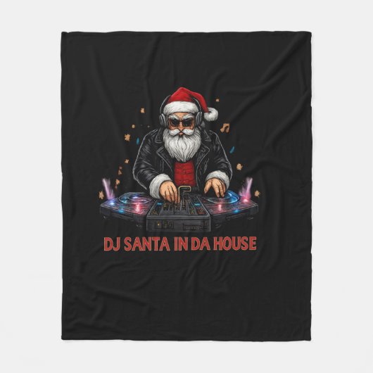 DJ Santa In Da House Fleece Blanket (Voorkant)
