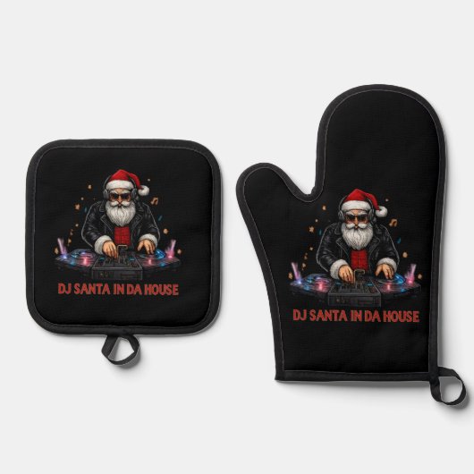 DJ Santa In Da House Potholder Set (Voorkant)