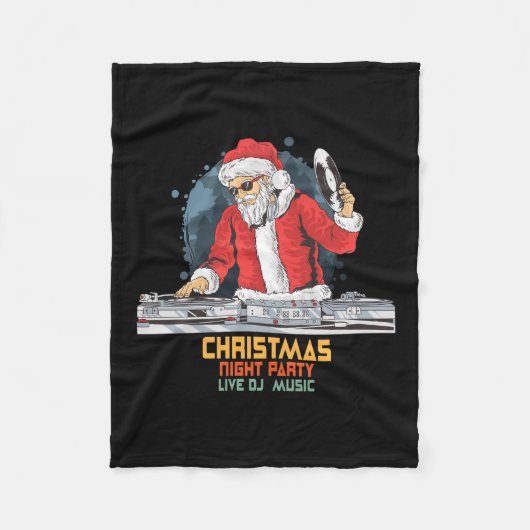 DJ Santa Party Club Fleece Deken (Voorkant)