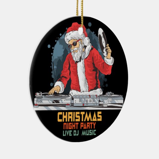 DJ Santa Party Club Keramisch Ornament (Rechts)