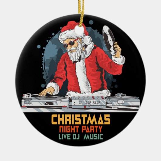 DJ Santa Party Club Keramisch Ornament (Voorkant)