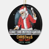 DJ Santa Party Club Keramisch Ornament (Links)
