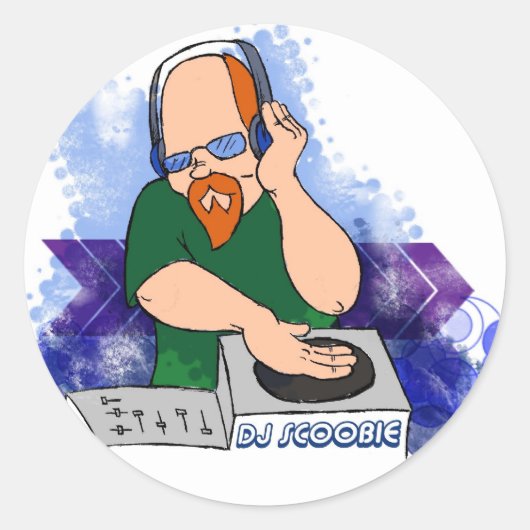 DJ SC0OBIE RONDE STICKER (Voorkant)