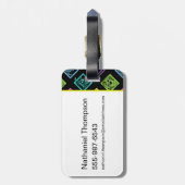 DJ Scooby-Doo Pattern Bagagelabel (Achterkant verticaal)