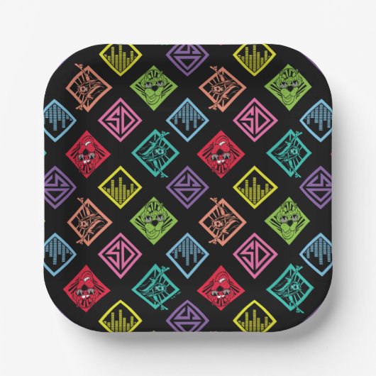 DJ Scooby-Doo Pattern Papieren Bordje (Voorkant)