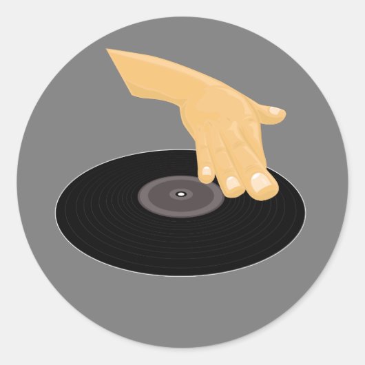 DJ Scratch Ronde Sticker (Voorkant)