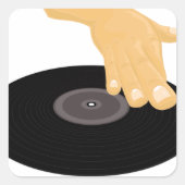 Dj Scratch Vierkante Sticker (Voorkant)