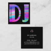 DJ script op faux holografische kleuren Vierkante Visitekaartje (Voorkant / Achterkant)