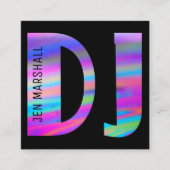 DJ script op faux holografische kleuren Vierkante Visitekaartje (Voorkant)