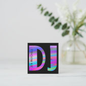 DJ script op faux holografische kleuren Vierkante Visitekaartje (Staand voorkant)