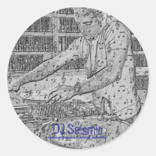 DJ Seismic - Muziek maken! Ronde Sticker