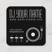DJ set musical sjabloon cover Vierkante Visitekaartje (Voorkant)