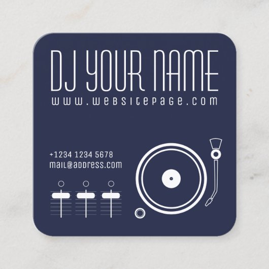 DJ set musical sjabloon cover Vierkante Visitekaartje (Voorkant)