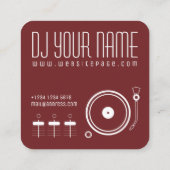 DJ set musical sjabloon cover Vierkante Visitekaartje (Achterkant)