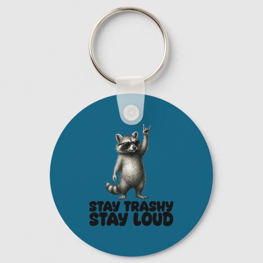 DJ Shades Trash Panda Raccoon Rock Sleutelhanger (Voorkant)