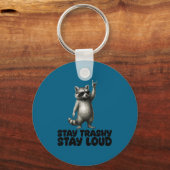 DJ Shades Trash Panda Raccoon Rock Sleutelhanger (Voorkant)